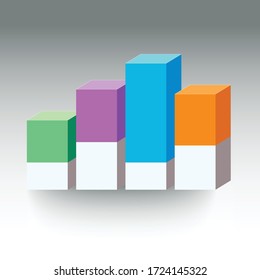 business finance graph chart 3d vector illustration
