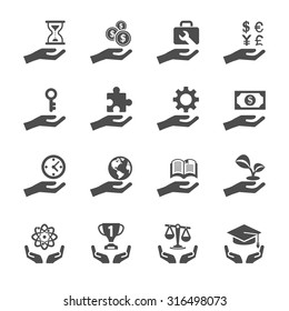 business and finance hand icon set 2, vector eps10.