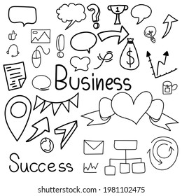 Business and finance handwritten calligraphy isolated on white background. Vector Illustration EPS 10
