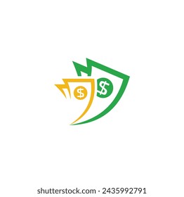Business and finance icon, abstract bills, currency logo,finance corporation logo mark