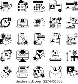 business and finance icon in black version for commercial use.