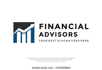 business finance icon, financial advisors logo design template.