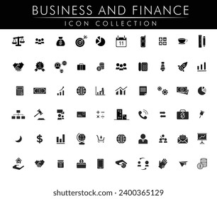 Business and Finance Icon line and silhouette