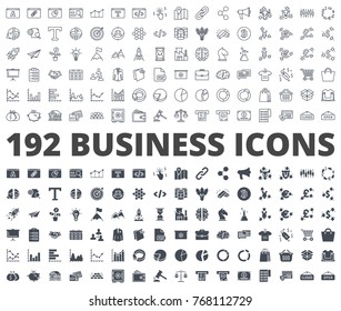 Business and Finance Icon line and silhouette