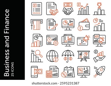 Business and Finance icon pack. Set icon design