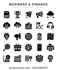 Business and Finance icon pack for your website. mobile. presentation. and logo design.