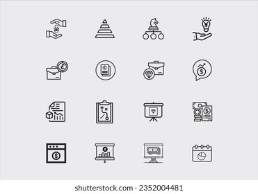 business and finance icon. Pixel perfect. Editable stroke. For Mobile and Web.