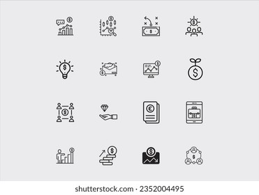 business and finance icon. Pixel perfect. Editable stroke. For Mobile and Web.