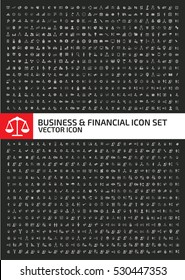 Business and finance icon set, clean vector