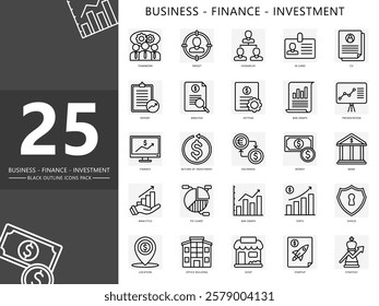 Business, finance icon set. contain teamwork, id card, analysis, report, exchange, ROI, graph, stats, startup, CV and more. vector EPS 10. use for digital or print, UI, UX kit web, app development.