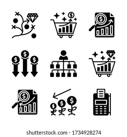 Business and Finance icon set include road,cart,finance,organization,document,tree,payment