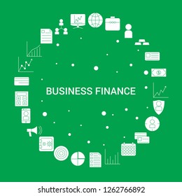 Business Finance  Icon Set. Infographic Vector Template