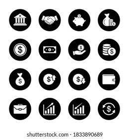 business finance icon set. money icon vector