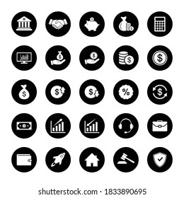 business finance icon set. money icon vector