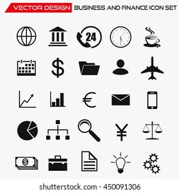 Business and finance icon set, vector illustration