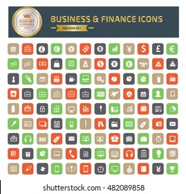 
Business and finance icon set,clean vector