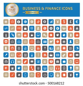 business and finance icon set,clean vector
