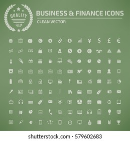 Business and finance icon set,clean vector