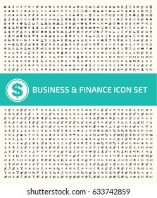 Business and finance icon set,clean vector