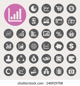 Business and finance icon set.Illustration eps10