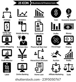 Icono De Negocios Y Finanzas, Gráficos Vectoriales