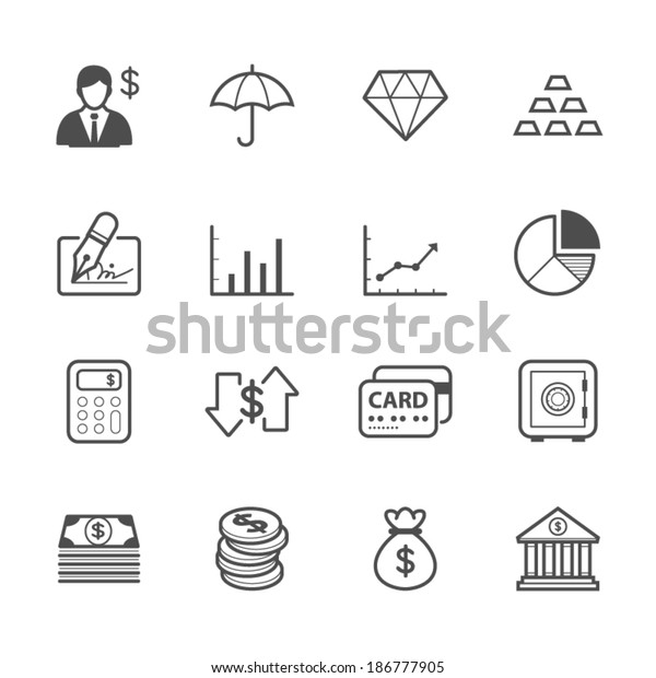 Business Finance Icons Stock Vector Royalty Free 186777905 Shutterstock