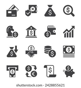 Business and Finance Icons Basic Vector set