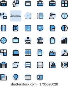 Business and finance Icons. Blue Background