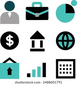 Business and finance icons design