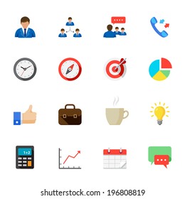 Business and Finance Icons : Flat Icon Set for Web and Mobile Application