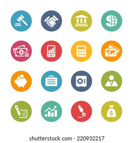 Business & Finance Icons // Fresh Colors -- Icons and buttons in different layers, easy to change colors.
