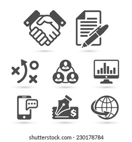 Business finance icons isolated on white set 3. Vector illustration