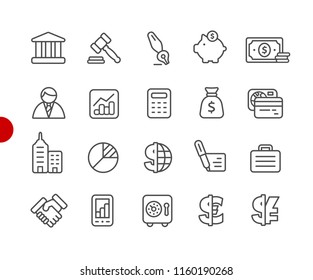 Business and Finance Icons - Red Point Series - Vector line icons for your digital or print projects.