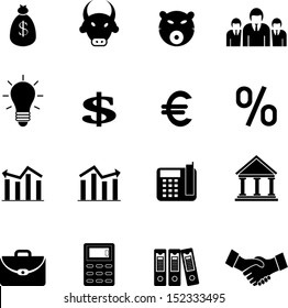 business and finance icons set