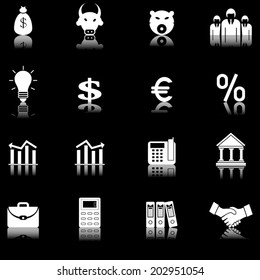 business and finance icons set