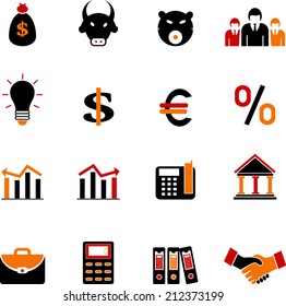 business and finance icons set 