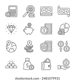 business and finance icons set