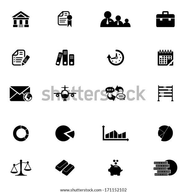 Business Finance Icons Set Stock Vektor Royaltyfri 171152102 Shutterstock