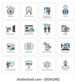 Business and Finance Icons Set. Flat Design. Isolated Illustration. UI symbols.