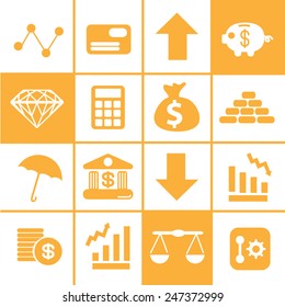 Business finance icons set great for any use. Vector EPS10.