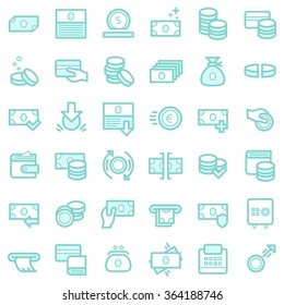 Business and finance icons set. Line style.