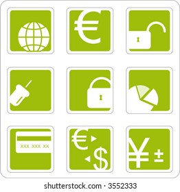 Business and finance icons set. Vector.