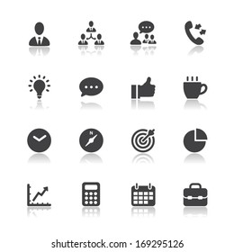 Business and Finance Icons with White Background