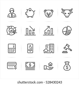 Business and Finance icons with White Background 