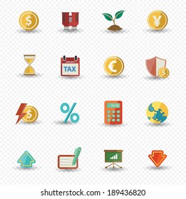 Business and Finance icons,Colorful version,vector