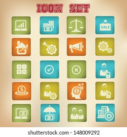 Business and finance icons,Vintage version,vector