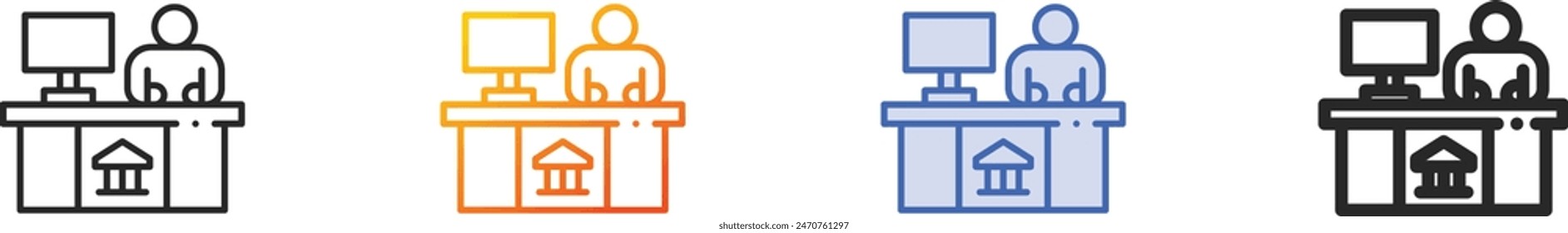 business and finance icon.Thin Linear, Gradient, Blue Stroke and bold Style Design Isolated On White Background