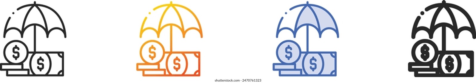 business and finance icon.Thin Linear, Gradient, Blue Stroke and bold Style Design Isolated On White Background