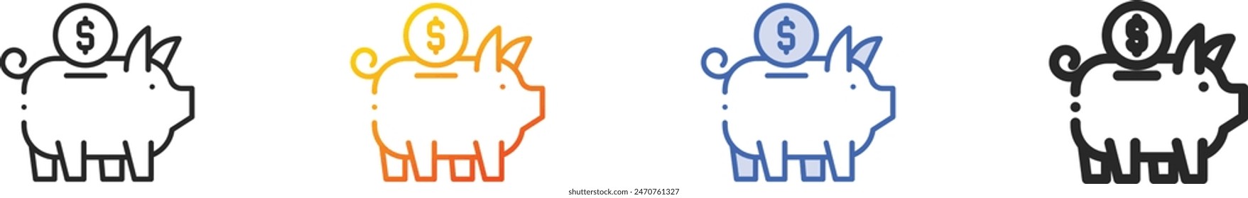 business and finance icon.Thin Linear, Gradient, Blue Stroke and bold Style Design Isolated On White Background