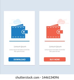 Business, Finance, Interface, User, Wallet  Blue and Red Download and Buy Now web Widget Card Template